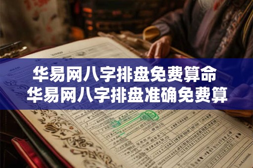 华易网八字排盘免费算命 华易网八字排盘准确免费算命
