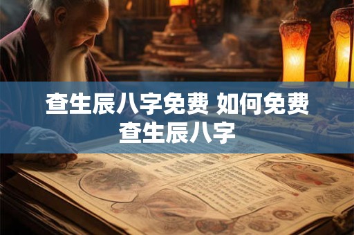 查生辰八字免费 如何免费查生辰八字