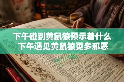 下午碰到黄鼠狼预示着什么 下午遇见黄鼠狼更多邪恶降临