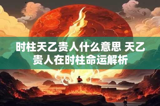 时柱天乙贵人什么意思 天乙贵人在时柱命运解析