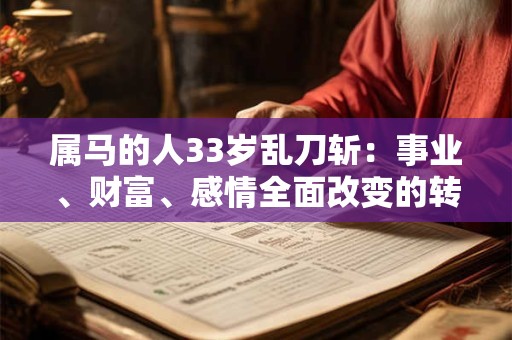 属马的人33岁乱刀斩:事业、财富、感情全面改变的转折点 属马的人33岁乱刀斩:事业、财富、感情全面改变的转折点