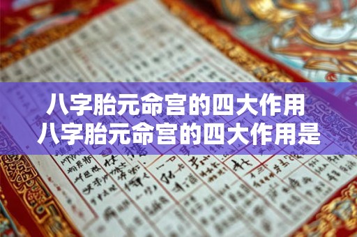 八字胎元命宫的四大作用 八字胎元命宫的四大作用是什么