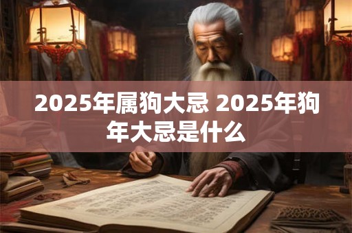 2025年属狗大忌 2025年狗年大忌是什么