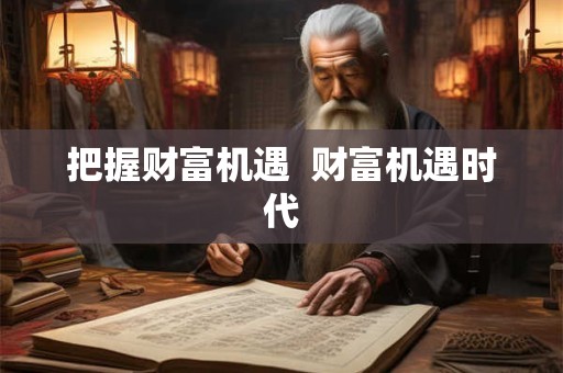 把握财富机遇  财富机遇时代