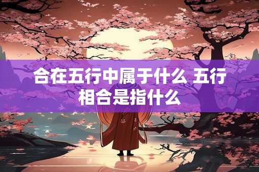 合在五行中属于什么 五行相合是指什么