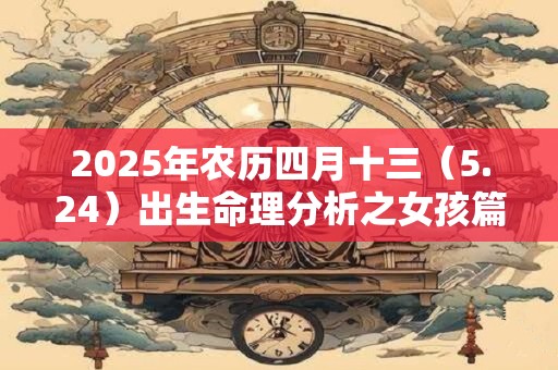 2025年农历四月十三（5.24）出生命理分析之女孩篇