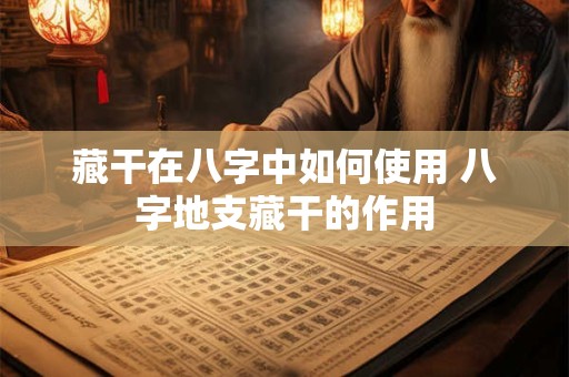 藏干在八字中如何使用 八字地支藏干的作用 藏干在八字中如何使用 八字地支藏干的作用