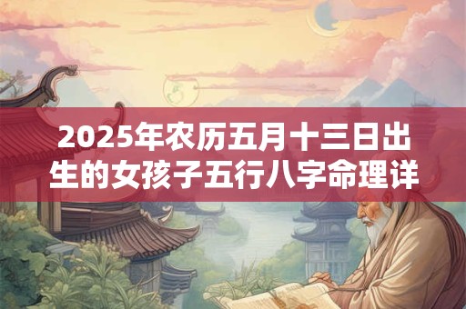 2025年农历五月十三日出生的女孩子五行八字命理详解