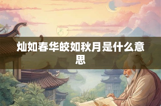 灿如春华皎如秋月是什么意思