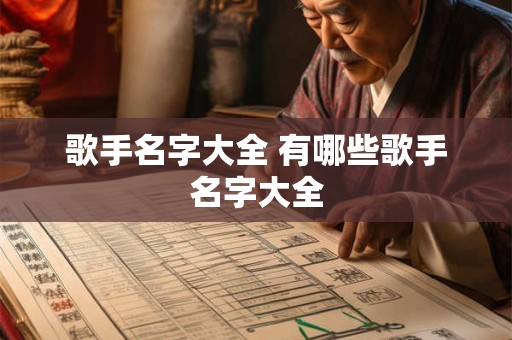 歌手名字大全 有哪些歌手名字大全