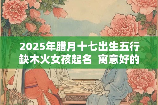2025年腊月十七出生五行缺木火女孩起名  寓意好的女孩名字