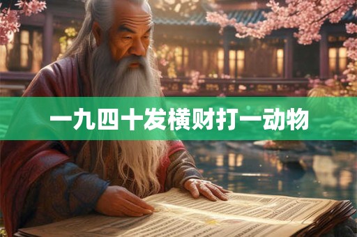 一九四十发横财打一动物