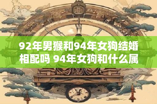 92年男猴和94年女狗结婚相配吗 94年女狗和什么属相最配
