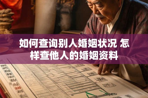 详细阅读:如何查询别人婚姻状况 怎样查他人的婚姻资料 如何查询别人婚姻状况 怎样查他人的婚姻资料