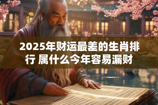 2025年财运最差的生肖排行 属什么今年容易漏财