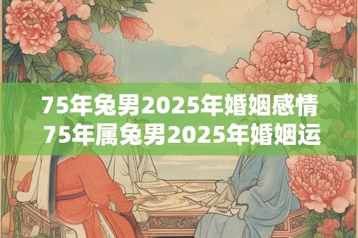 75年兔男2025年婚姻感情 75年属兔男2025年婚姻运势