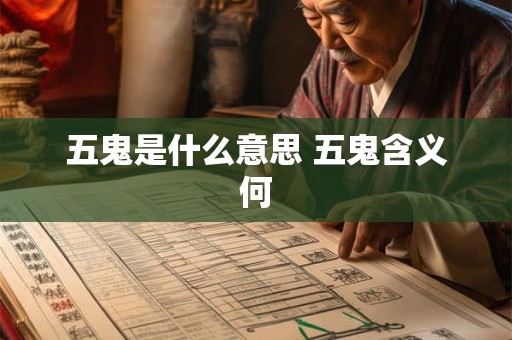 五鬼是什么意思 五鬼含义何
