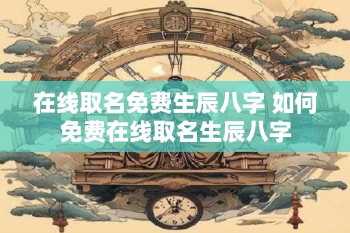 在线取名免费生辰八字 如何免费在线取名生辰八字
