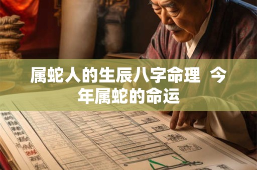 详细阅读:属蛇人的生辰八字命理 今年属蛇的命运 属蛇人的生辰八字命理 今年属蛇的命运