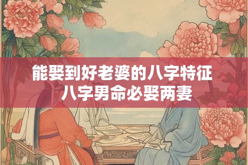 能娶到好老婆的八字特征  八字男命必娶两妻
