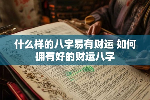 什么样的八字易有财运 如何拥有好的财运八字