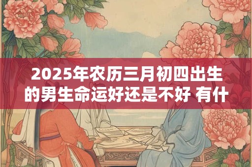 2025年农历三月初四出生的男生命运好还是不好 有什么说法