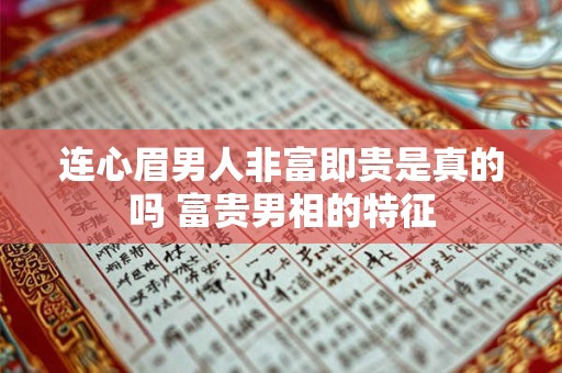 连心眉男人非富即贵是真的吗 富贵男相的特征