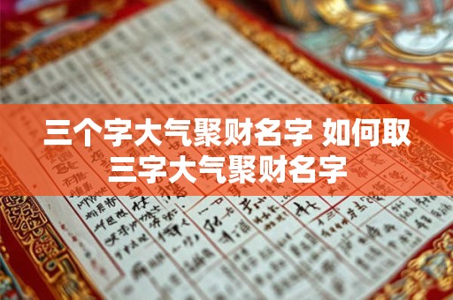 三个字大气聚财名字 如何取三字大气聚财名字