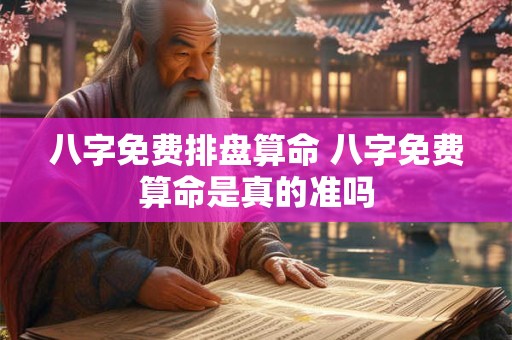 八字免费排盘算命 八字免费算命是真的准吗