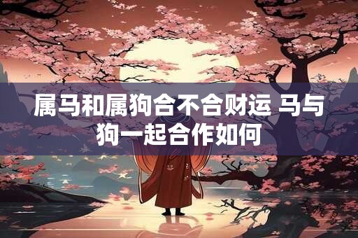 属马和属狗合不合财运 马与狗一起合作如何
