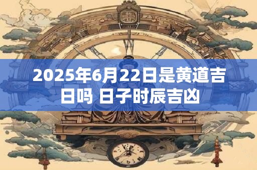2025年6月22日是黄道吉日吗 日子时辰吉凶