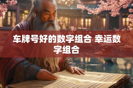 车牌号好的数字组合 幸运数字组合