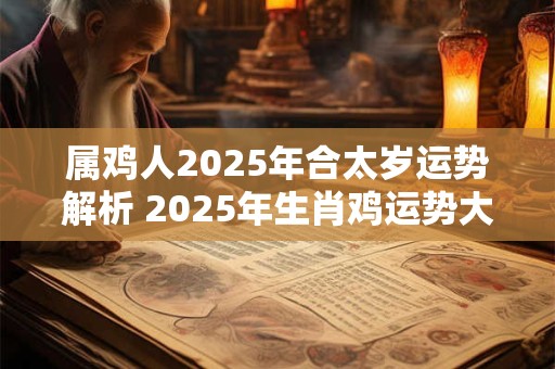 属鸡人2025年合太岁运势解析 2025年生肖鸡运势大全