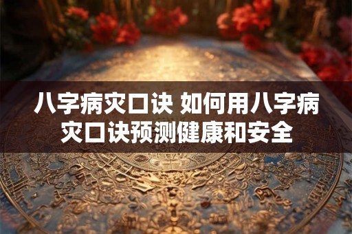 八字病灾口诀 如何用八字病灾口诀预测健康和安全