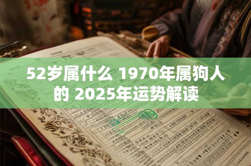 52岁属什么 1970年属狗人的 2025年运势解读