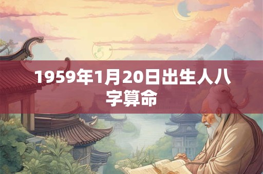 1959年1月20日出生人八字算命