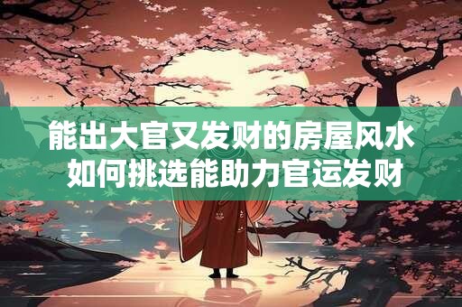 能出大官又发财的房屋风水 如何挑选能助力官运发财的房屋风水