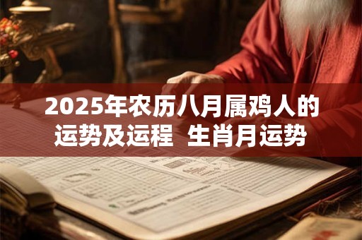 2025年农历八月属鸡人的运势及运程  生肖月运势