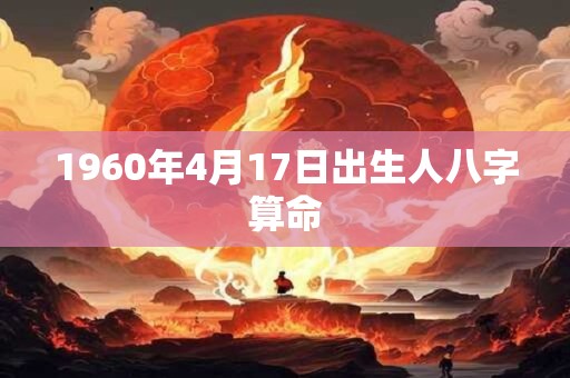 1960年4月17日出生人八字算命