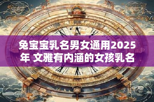 兔宝宝乳名男女通用2025年 文雅有内涵的女孩乳名