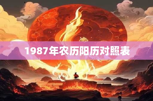 1987年农历阳历对照表