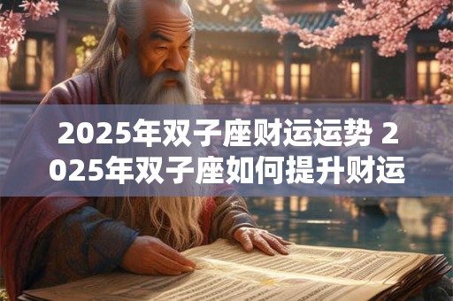 2025年双子座财运运势 2025年双子座如何提升财运