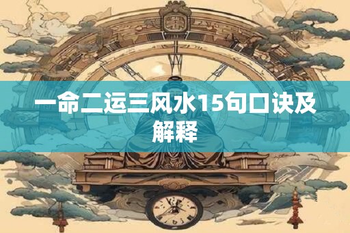 一命二运三风水15句口诀及解释