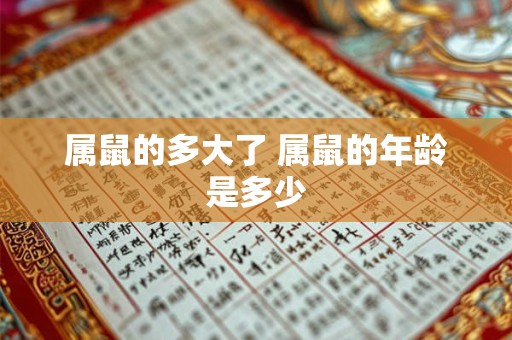 属鼠的多大了 属鼠的年龄是多少