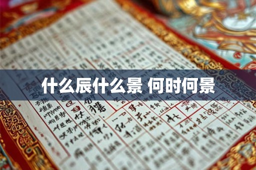 什么辰什么景 何时何景