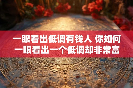 一眼看出低调有钱人 你如何一眼看出一个低调却非常富有的人