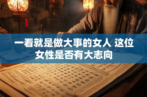 一看就是做大事的女人 这位女性是否有大志向