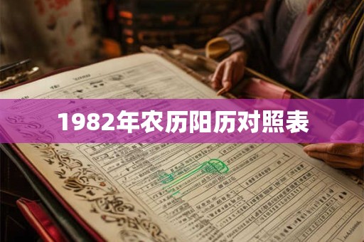 1982年农历阳历对照表