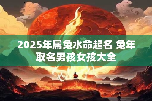 2025年属兔水命起名 兔年取名男孩女孩大全