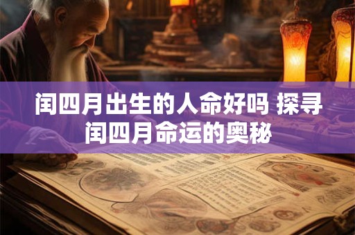 闰四月出生的人命好吗 探寻闰四月命运的奥秘